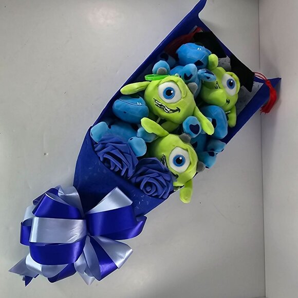 He Meng Plush Bouquet Graduation Gift Mike Monsters Inc University Flower - Picture 5 of 6